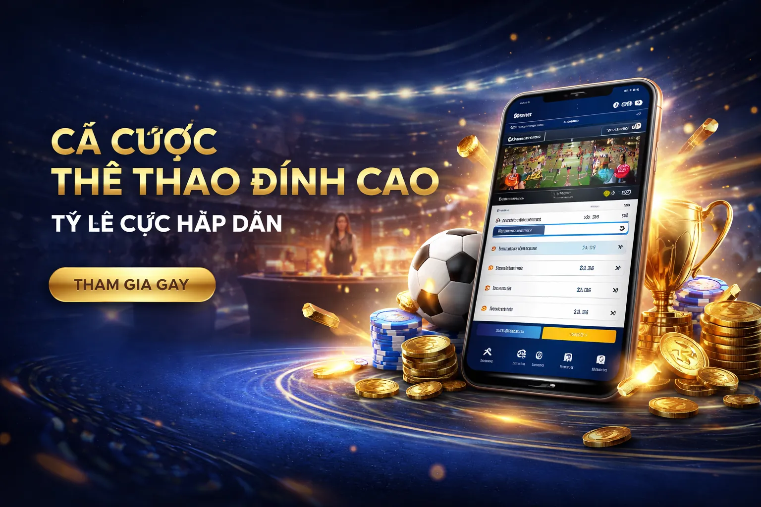 Sân vận động với ánh đèn rực rỡ và người hâm mộ cuồng nhiệt, thể hiện tinh thần cá cược thể thao đỉnh cao tại 789bet111