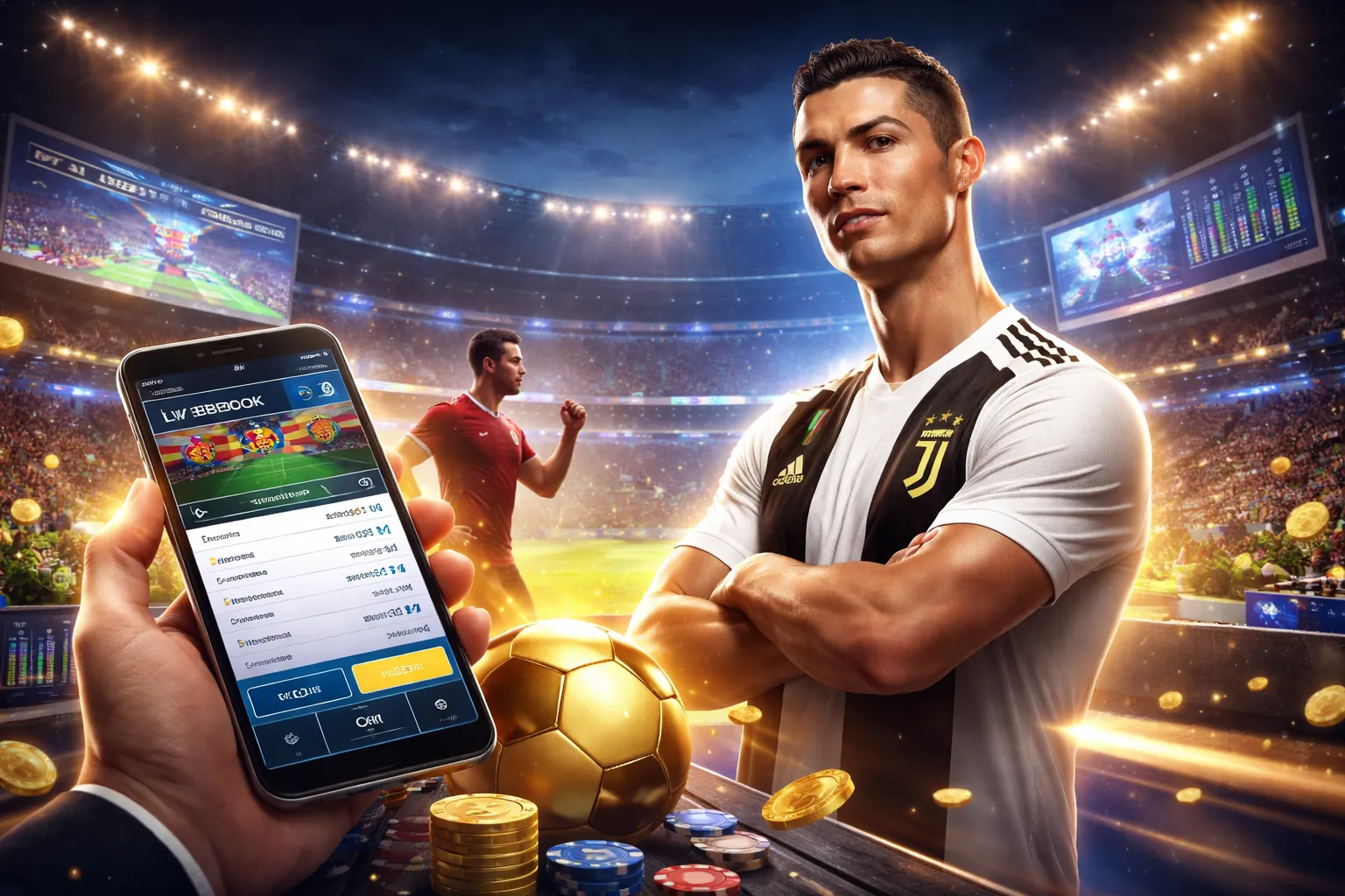 Sân vận động với trận đấu bóng đá sôi động tại 789bet111